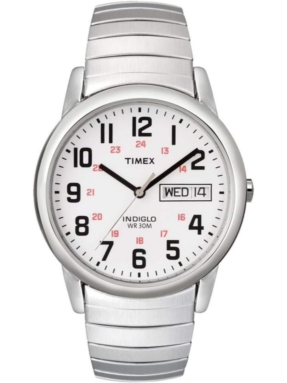 Timex Men's 35mm Easy Reader Day-Date Expansion Band Watch Metal